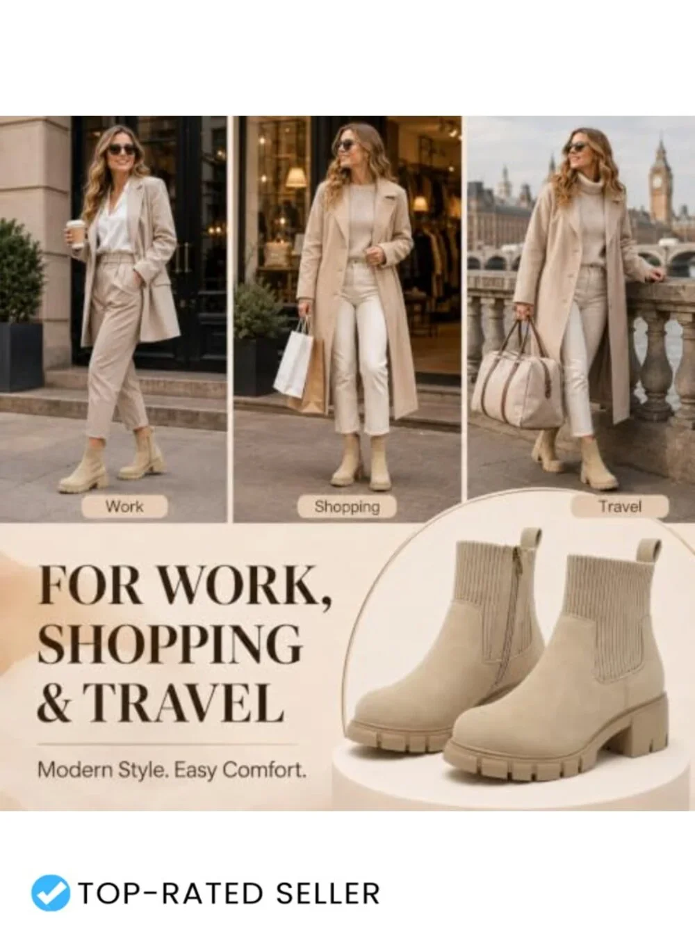Chunky Lug Sole Chelsea Ankle Boots Women Platform
